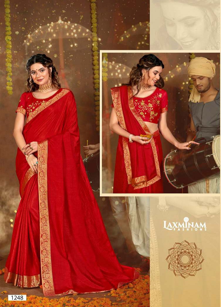 Laxminam Rajsthan Royals New Exclusive Wear Designer Vichitra Silk Saree Collection